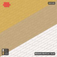 Interlock (Pasco) 40x10 cm · MAR-066 · 30-Degree Three Tone Zones - Golden Sand with Kerb Frame