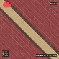 Interlock (Pasco) 40x10 cm · MAR-078 · Counter-Diagonal Broad Band with Edge Lines - Tuscany