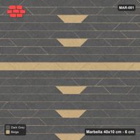 Interlock (Pasco) 40x10 cm · MAR-081 · Slim Cross Line - Stone & Earth with Kerb Frame