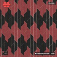 Interlock (Pasco) 40x10 cm · MAR-093 · Upright Column Stripes - Red & Black with Kerb Frame