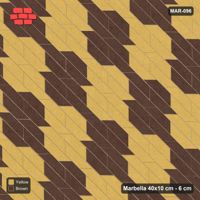 Interlock (Pasco) 40x10 cm · MAR-096 · Counter-Diagonal Lattice Cell Checkerboard - Harvest with Kerb Frame