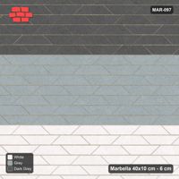 Interlock (Pasco) 40x10 cm · MAR-097 · Three Tone Zones - Monochrome with Kerb Frame