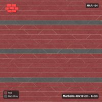 Interlock (Pasco) 40x10 cm · MAR-104 · Fine Accent Stripes - Rust & Charcoal with Kerb Frame
