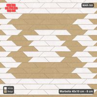 Interlock (Pasco) 40x10 cm · MAR-105 · Wide Square Rings - Ivory & Sand with Kerb Frame