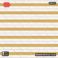 Interlock (Pasco) 40x10 cm · MAR-112 · Close Accent Courses - Ivory & Ochre with Kerb Frame