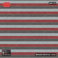 Interlock (Pasco) 40x10 cm · MAR-116 · Three-Tone Chevron Courses - Urban Brick with Kerb Frame