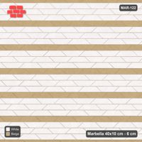 Interlock (Pasco) 40x10 cm · MAR-122 · Accent Course Stripes - Ivory & Sand