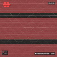 Interlock (Pasco) 40x10 cm · MAR-130 · Twin Feature Bands - Red & Black