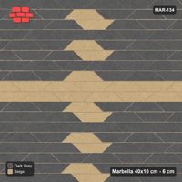 Interlock (Pasco) 40x10 cm · MAR-134 · Central Cross Band - Stone & Earth with Kerb Frame