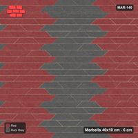 Interlock (Pasco) 40x10 cm · MAR-140 · Wide Column Stripes - Rust & Charcoal