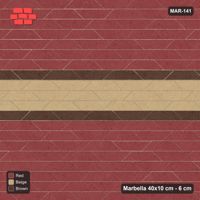 Interlock (Pasco) 40x10 cm · MAR-141 · Broad Band with Edge Lines - Tuscany with Kerb Frame