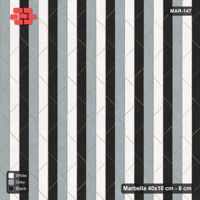 Interlock (Pasco) 40x10 cm · MAR-147 · Upright Three-Tone Chevron Courses - Tuxedo with Kerb Frame