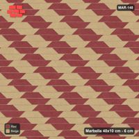 Interlock (Pasco) 40x10 cm · MAR-148 · Two-Tone Cube Chevron - Terracotta
