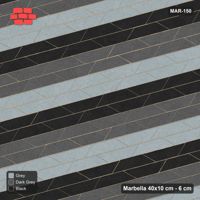 Interlock (Pasco) 40x10 cm · MAR-150 · 15-Degree Wide Three-Tone Courses - Graphite Scale with Kerb Frame