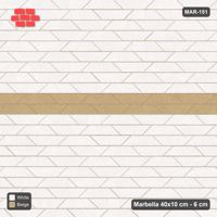 Interlock (Pasco) 40x10 cm · MAR-151 · Central Feature Band - Ivory & Sand with Kerb Frame