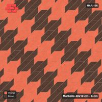 Interlock (Pasco) 40x10 cm · MAR-156 · Diagonal Column Stripes - Burnt Clay
