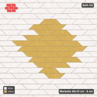 Interlock (Pasco) 40x10 cm · MAR-158 · Central Diamond Medallion - Ivory & Ochre with Kerb Frame