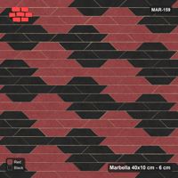 Interlock (Pasco) 40x10 cm · MAR-159 · Lattice Cell Checkerboard - Red & Black with Kerb Frame
