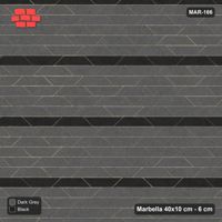 Interlock (Pasco) 40x10 cm · MAR-166 · Fine Accent Stripes - Night Sky with Kerb Frame