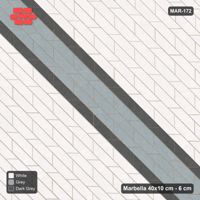 Interlock (Pasco) 40x10 cm · MAR-172 · Counter-Diagonal Broad Band with Edge Lines - Monochrome with Kerb Frame
