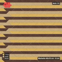Interlock (Pasco) 40x10 cm · MAR-178 · Three-Tone Chevron Courses - Harvest Gold with Kerb Frame