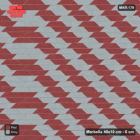 Interlock (Pasco) 40x10 cm · MAR-179 · Two-Tone Cube Chevron - Brick & Ash
