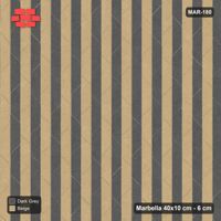 Interlock (Pasco) 40x10 cm · MAR-180 · Upright Alternating Course Stripes - Stone & Earth with Kerb Frame