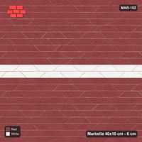 Interlock (Pasco) 40x10 cm · MAR-182 · Central Feature Band - Burgundy & Ivory with Kerb Frame