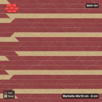 Interlock (Pasco) 40x10 cm · MAR-184 · Accent Course Stripes - Terracotta with Kerb Frame