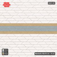 Interlock (Pasco) 40x10 cm · MAR-185 · Centre Band with Edge Lines - Coastal with Kerb Frame