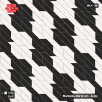 Interlock (Pasco) 40x10 cm · MAR-190 · Counter-Diagonal Lattice Cell Checkerboard - Contrast with Kerb Frame