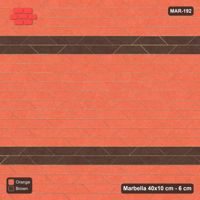 Interlock (Pasco) 40x10 cm · MAR-192 · Twin Feature Bands - Burnt Clay with Kerb Frame
