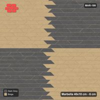 Interlock (Pasco) 40x10 cm · MAR-199 · Quadrant Checker - Stone & Earth with Kerb Frame