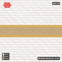 Interlock (Pasco) 40x10 cm · MAR-203 · Broad Band with Edge Lines - Golden Sand with Kerb Frame