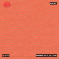 Interlock (Pasco) 40x10 cm · MAR-207 · Plain Interlock Field - Coral with Kerb Frame