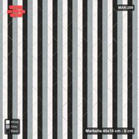 Interlock (Pasco) 40x10 cm · MAR-209 · Upright Three-Tone Chevron Courses - Tuxedo
