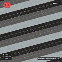 Interlock (Pasco) 40x10 cm · MAR-212 · 15-Degree Wide Three-Tone Courses - Graphite Scale