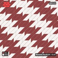 Interlock (Pasco) 40x10 cm · MAR-218 · Diagonal Column Stripes - Burgundy & Ivory