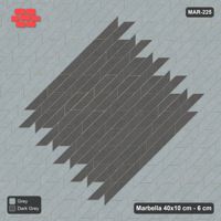 Interlock (Pasco) 40x10 cm · MAR-225 · Diagonal Central Square Panel - Charcoal Edge