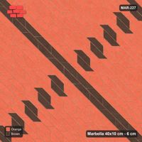 Interlock (Pasco) 40x10 cm · MAR-227 · Counter-Diagonal Central Cross Band - Burnt Clay