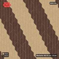 Interlock (Pasco) 40x10 cm · MAR-232 · Upright Diagonal Bands - Sandstone