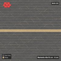 Interlock (Pasco) 40x10 cm · MAR-235 · Thin Centre Line - Stone & Earth