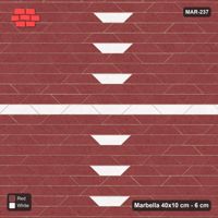Interlock (Pasco) 40x10 cm · MAR-237 · Slim Cross Line - Burgundy & Ivory with Kerb Frame