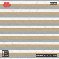 Interlock (Pasco) 40x10 cm · MAR-240 · Three-Tone Chevron Courses - Coastal