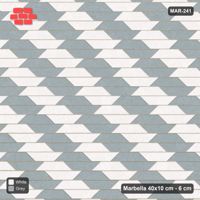 Interlock (Pasco) 40x10 cm · MAR-241 · Two-Tone Cube Chevron - Salt & Pepper with Kerb Frame
