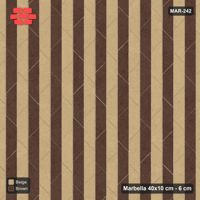 Interlock (Pasco) 40x10 cm · MAR-242 · Upright Alternating Course Stripes - Sandstone with Kerb Frame