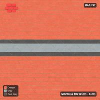 Interlock (Pasco) 40x10 cm · MAR-247 · Centre Band with Edge Lines - Sunset Slate