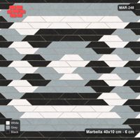 Interlock (Pasco) 40x10 cm · MAR-248 · Concentric Square Rings - Tuxedo