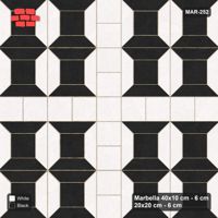 Interlock (Pasco) 40x10 cm · MAR-252 · Bevel Frame - Contrast with Square Strip (black-white)