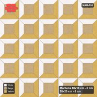 Interlock (Pasco) 40x10 cm · MAR-255 · Three-Tone Corner-Lit Frame - Golden Sand (white-yellow-beige)